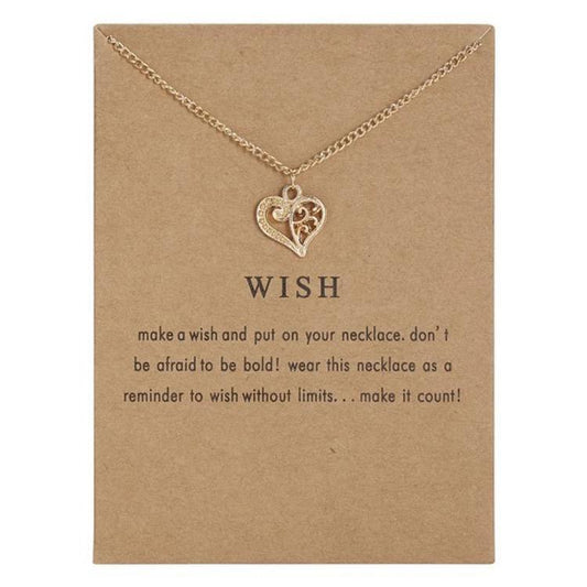 Wish - necklace 18K gold plated gift wish valentines