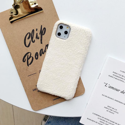 iPhone11 case teddy material fluffy soft knitted