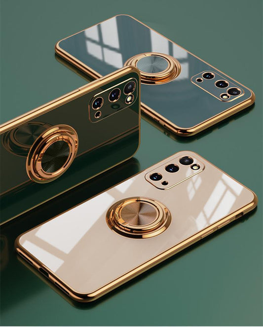 'Samsung Galaxy S20 Plus' Luxury Stylish case with ring stand function Gold