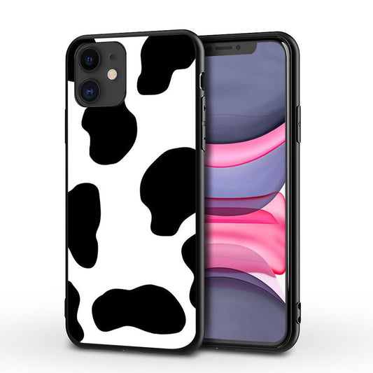 iPhone 12 Pro Max Cover dalmatian cow pattern black white