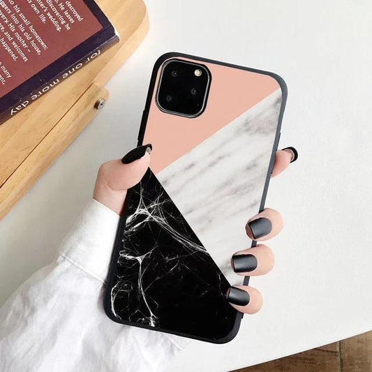 iPhone 12, 12 Pro & 12 Pro Max Shell pink black marble