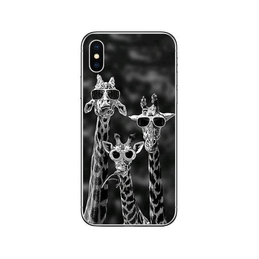 iPhone 12 & 12 Pro cases funny giraffes with sunglasses