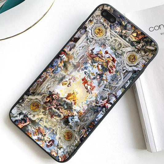 iPhone 12 case antique motif painting oil painting