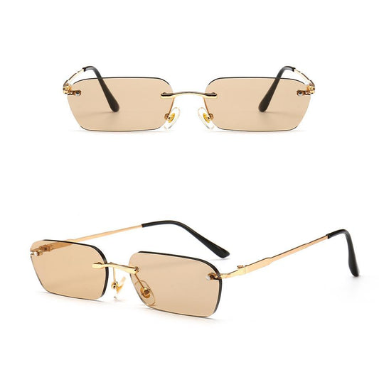 Sunglasses for women 90s inspired oval shape - Beige