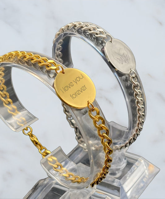 Personalized gift valentines bracelet choose text and name yourself