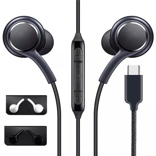Black headphones for Type-C hi-fi audio cable Samsung iPad