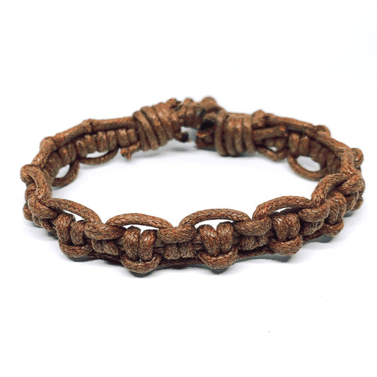Brown bracelet with knots natural pattern