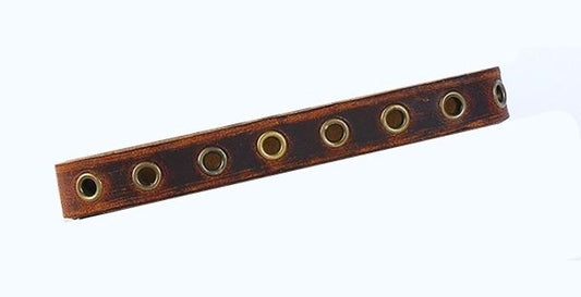 Handmade bracelet in real leather with several holes