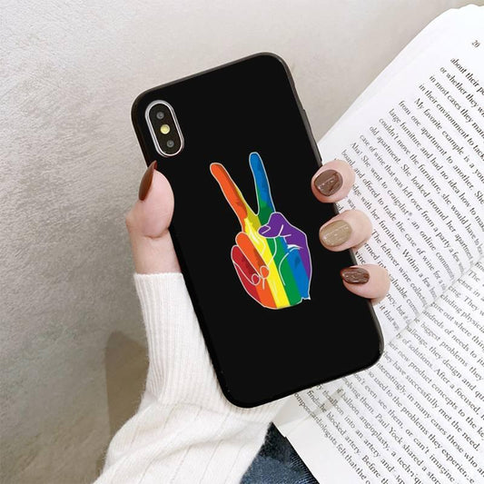 iPhone 12 Pro Max shell peace sign with rainbow colors