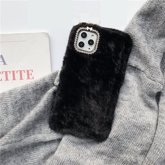 Fluffy cover with fake fur for iPhone11