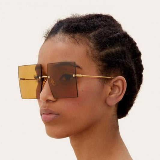 Large sunglasses with square lenses in black & brown seed 2022