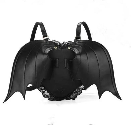 Backpack with wings 3D gothic bat emo vegan leather