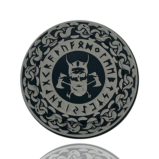 Snuff box in aluminum for all snus with compartment viking ancient script