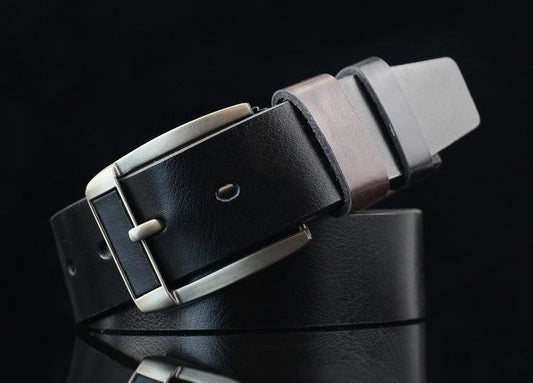 Belt in vegan leather for men in brown and black - 95-115 cm