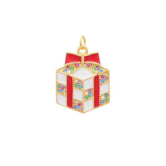 Gold-plated jewelry package for Christmas Christmas gift enamel rhinestones