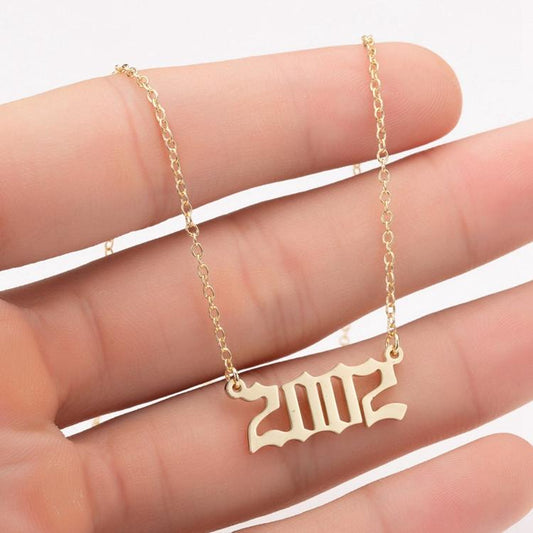 Gold plated necklace chain year 2002 unisex cool unique