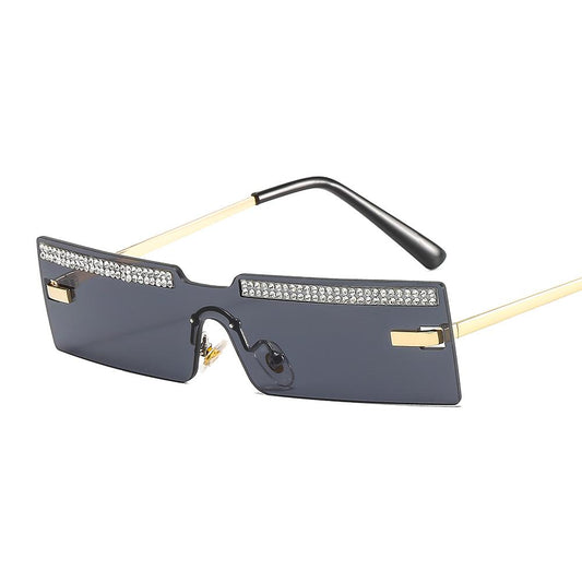 Super extra millennium Sunglasses with diamonds narrow lenses