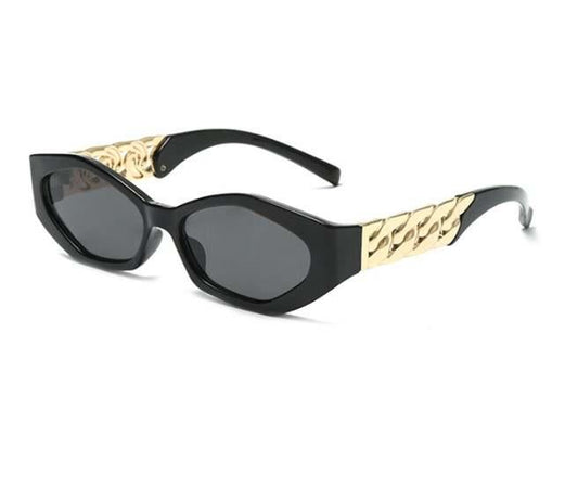 Ornate sunglasses for women with gold temples 2023