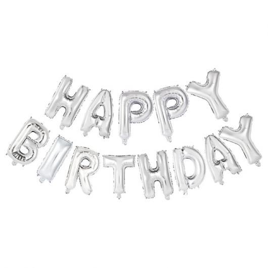 Foil balloons Happy Birthday Silver Pink happy birthday balloon