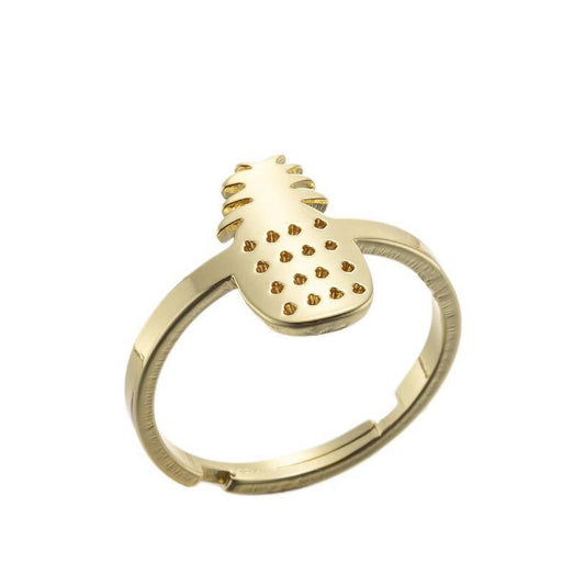 Gold-plated ring with beautiful pineapple suits all gold-plated