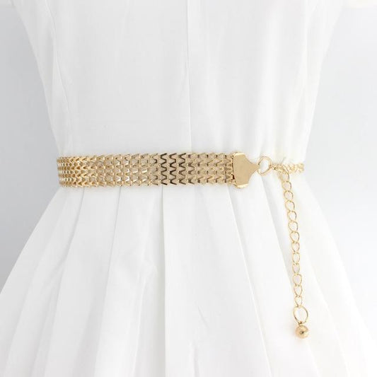 Gold colored chain belt to the waist oriental style hip hop