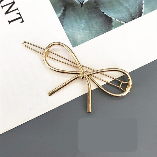 Handmade gold plated hair clip cute bow minimalist
