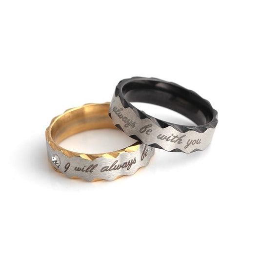 Ring silver & gold ''I will always be with you'' unisex gift