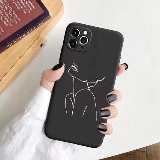 Samsung S22, Plus & Ultra Illustrated Woman Silhouette Silicone
