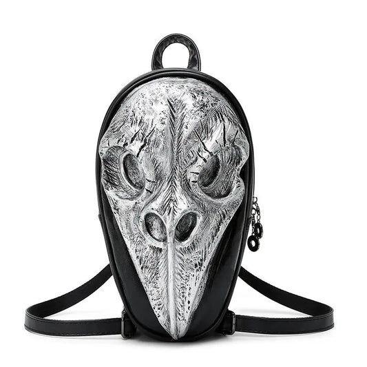 Backpack punk black whimsical creature 3D gothic cut out scary silver