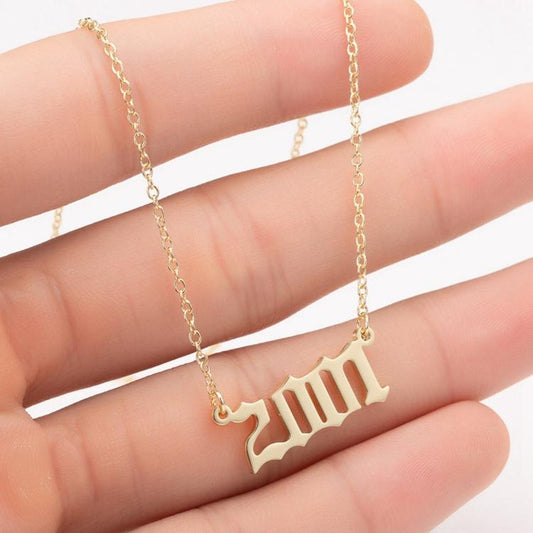 Gold plated necklace chain year 2001 unisex cool unique