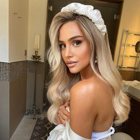 Incredibly beautiful delicate hair band in silk white & pink