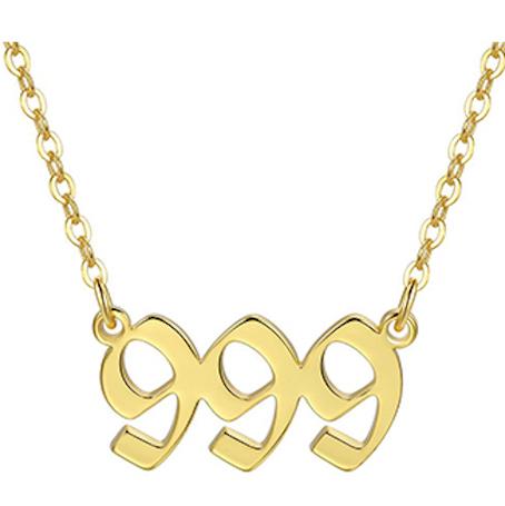 Gold plated necklace angel number 999 meaning gift spiritual