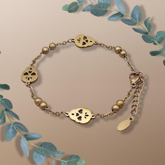 Bracelet with cute skull 18k gold plating gift gift