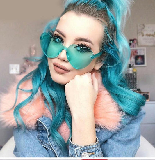 Retro Heart Shaped Women's Sunglasses Oversized UV400