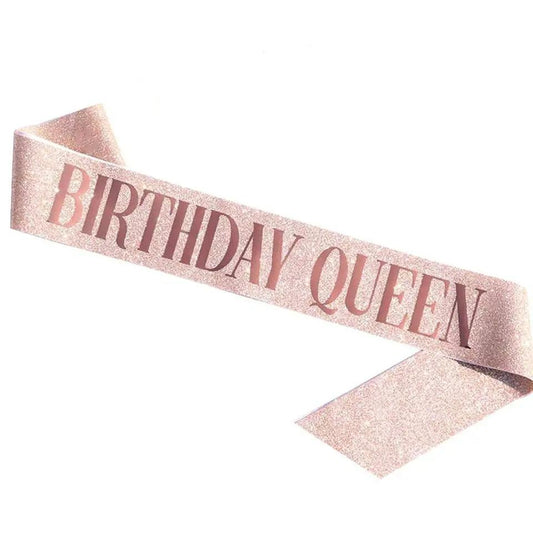 'Birthday Queen'' ribbon for surprise birthday celebration pink