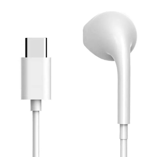 2 PACK Vita klassiska hörlurar Typ-C hi-fi ljud kabel samsung iPad ergonomiska