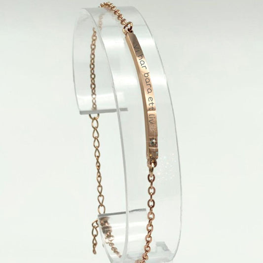 Bracelet stainless steel with narrow place stylish with diamond