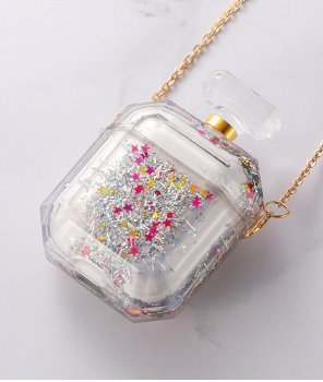 Airpod case perfume bottle with liquid glitter