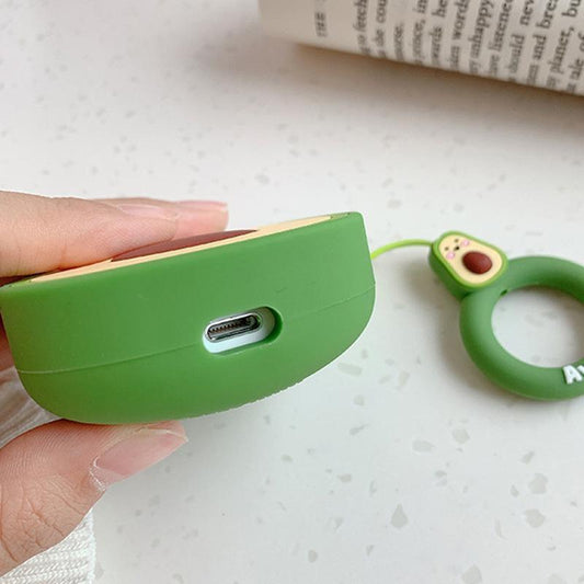 Airpods Pro protection avocado in silicone with ring shell green