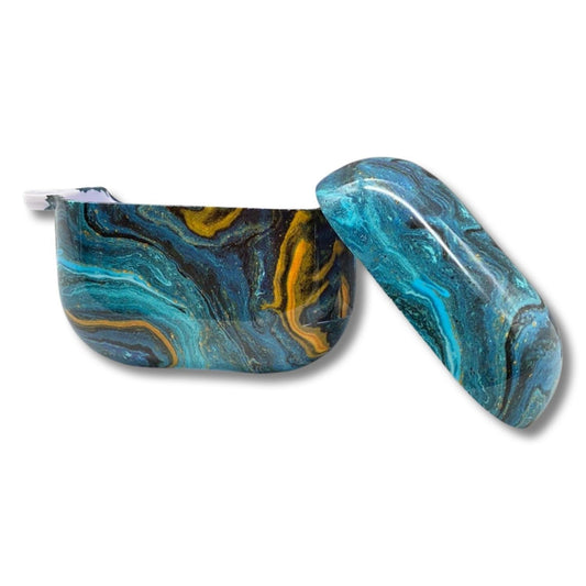 Airpods Third Generation Shell in luxurious marble 2022 blue gold hook