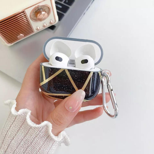 Airpods Third Generation Shell in luxury marble 2022 black hook