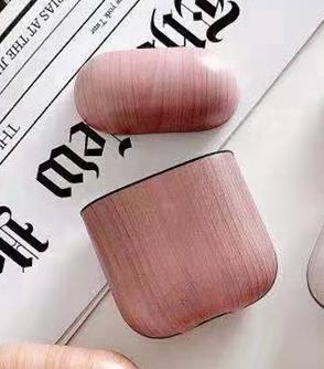 Airpods shell in wooden pattern for men shockproof