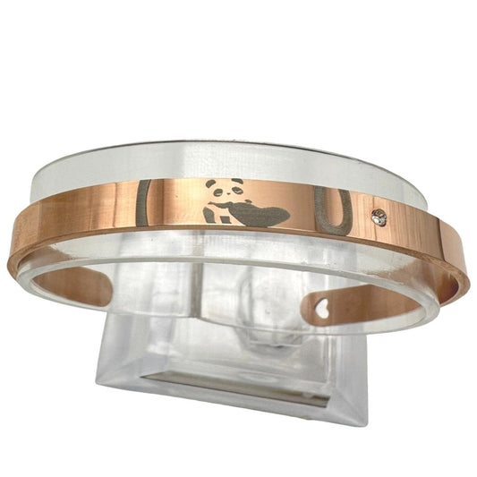 Bracelet ''I love U'' with panda heart Valentine's Day rose gold