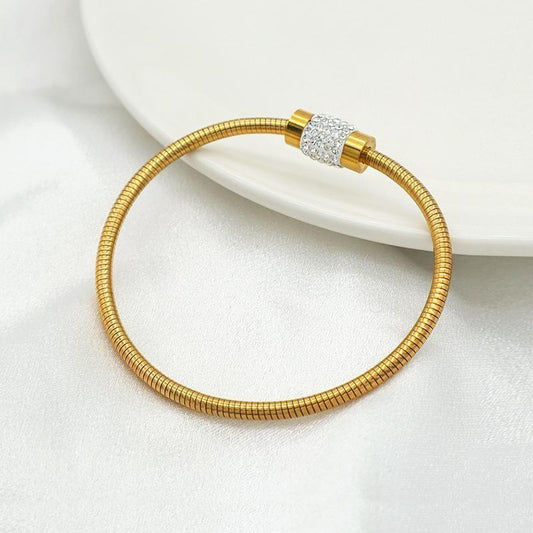 Bracelet with charms nazar hand of fatima and rhinestones - gold plated gift
