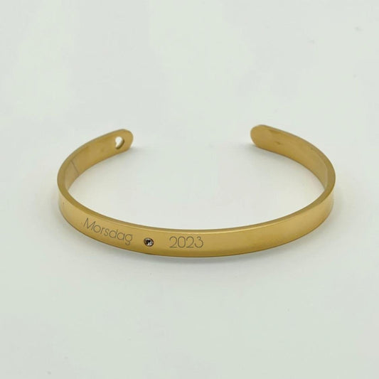 Bracelet stainless steel with cut out heart and diamond Christmas present
