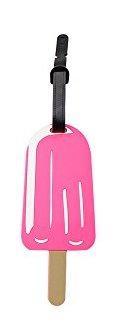 Bagagebricka tag rosa glass pinnglass resa