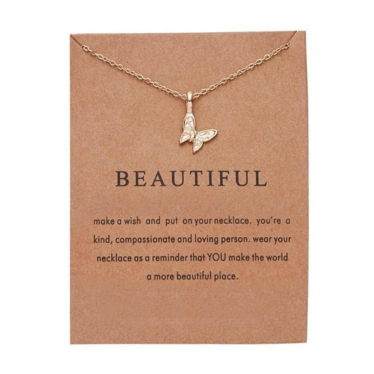 Beautiful necklace with butterfly 18K gold plated gift beautiful Christmas present