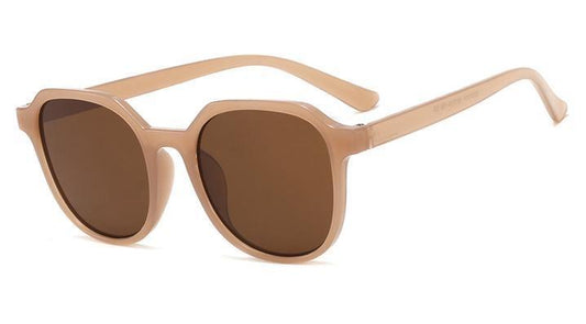 Bohemian Round Sunglasses for Men UV400 Beige Brown Black