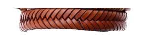 Brown braided bracelet in genuine leather, handmade