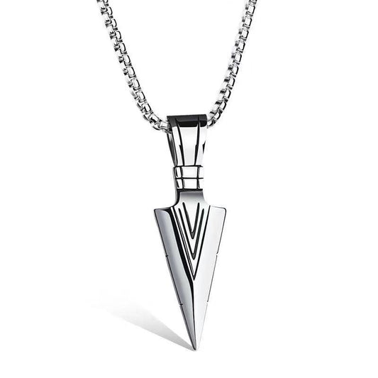 Cool necklace silver arrow triangle jewelry for men
